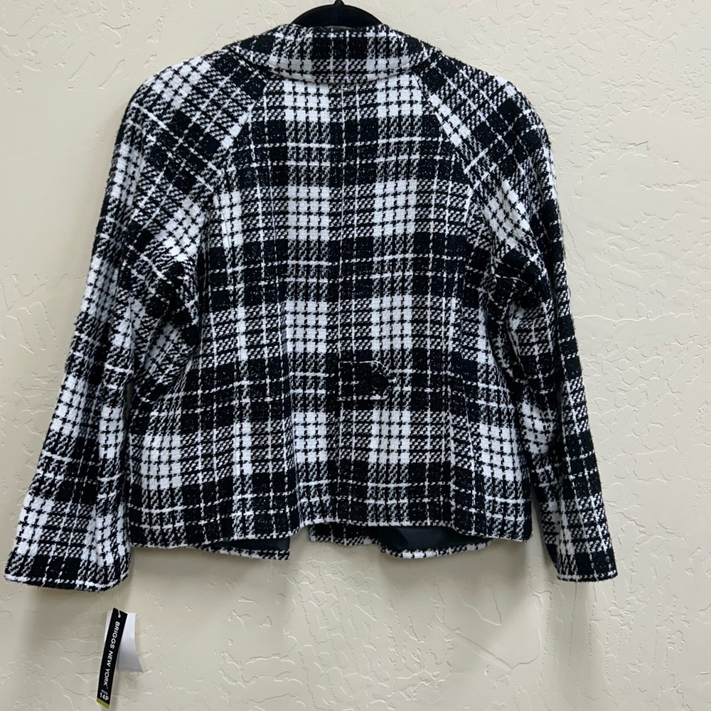 NEW Briggs New York Black and White Checkered Blazer Size 14 P - Picture 2 of 8